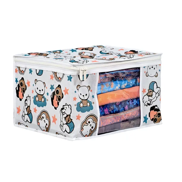 Multipurpose_Foldable_Clothes_Storage_Organizer_With_Front_Window_|_Cartoon_Print_Garment,_Blanket_&_Saree_Storage_Bag_For_Wardrobe_|_Saree_Cover_Storage_Box_For_Clothes_With_Premium_Quality_Non_Woven_Combo_Offer_Saree_Organizer_For_Wardrobe/Organizers_For_Clothes/Saree_Cover_|_(Pack_Of_6)
