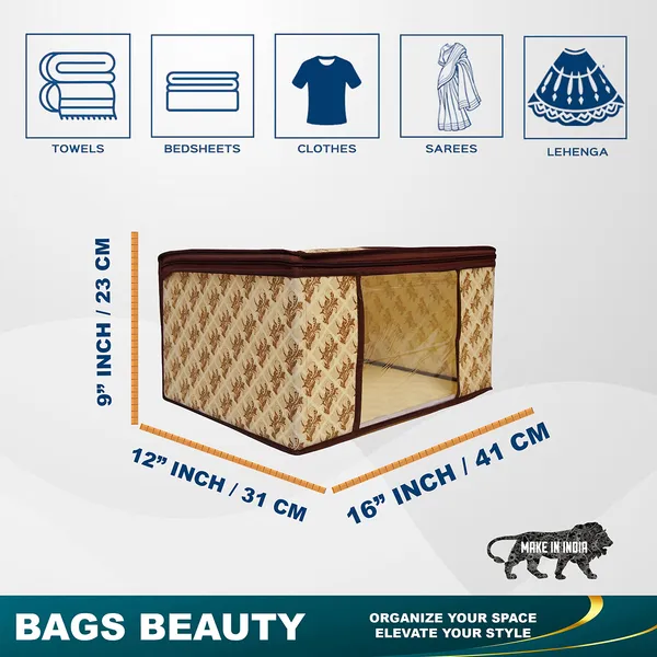 Premium_Printed_Clothes_Storage_Bag_With_Clear_Window_&_Zipper_|_Foldable_Wardrobe_Organizer_For_Saree,_Blanket_&_Bedding_|_Saree_Cover_Storage_Box_For_Clothes_With_Premium_Quality_Non_Woven_Combo_Offer_Saree_Organizer_For_Wardrobe/Organizers_For_Clothes/Saree_Cover_|_Foldable_Premium_Print_Saree_Cover_Set_|_Foldable_Saree_Clothes_Storage_Bag_Wardrobe_(Pack_Of_12)