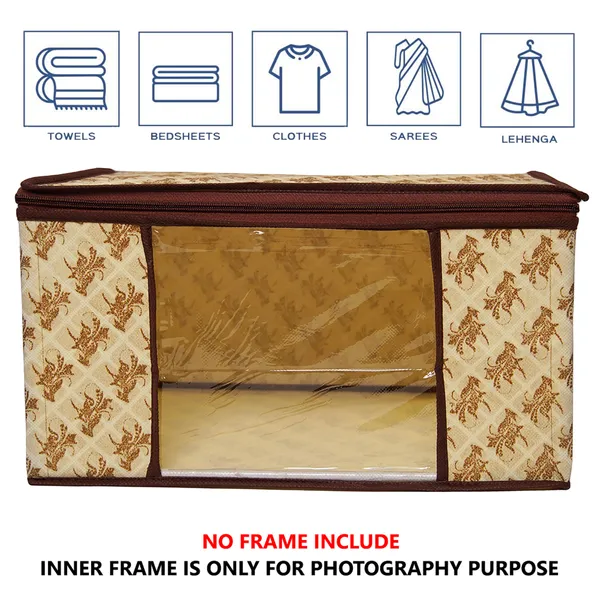 Premium_Printed_Clothes_Storage_Bag_With_Clear_Window_&_Zipper_|_Foldable_Wardrobe_Organizer_For_Saree,_Blanket_&_Bedding_|_Saree_Cover_Storage_Box_For_Clothes_With_Premium_Quality_Non_Woven_Combo_Offer_Saree_Organizer_For_Wardrobe/Organizers_For_Clothes/Saree_Cover_|_Foldable_Premium_Print_Saree_Cover_Set_|_Foldable_Saree_Clothes_Storage_Bag_Wardrobe_(Pack_Of_12)