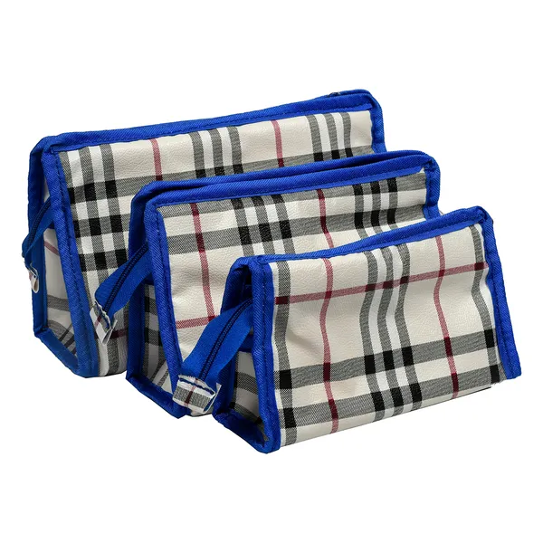 Ladies_Blue_Check_Pattern_Hand_Wallet_Set_-_3_Size_Zipper_Pouch_Combo_|_Multi_Pocket_Travel_Wallet_Organizer_For_Makeup,_Cosmetics_&_Essentials_|_Multi_Pocket_Cosmetic_Organizer_Wallet_For_Travel_&_Daily_Use