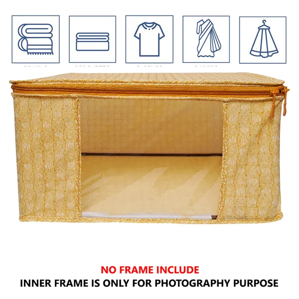 Foldable_Clothes_Storage_Bag_With_Zipper_&_Transparent_Window_|_Large_Capacity_Blanket_Organizer_|_Dustproof_Wardrobe_Storage_Box_For_Clothes,_Sarees_&_Bedding_(Pack_Of_3)