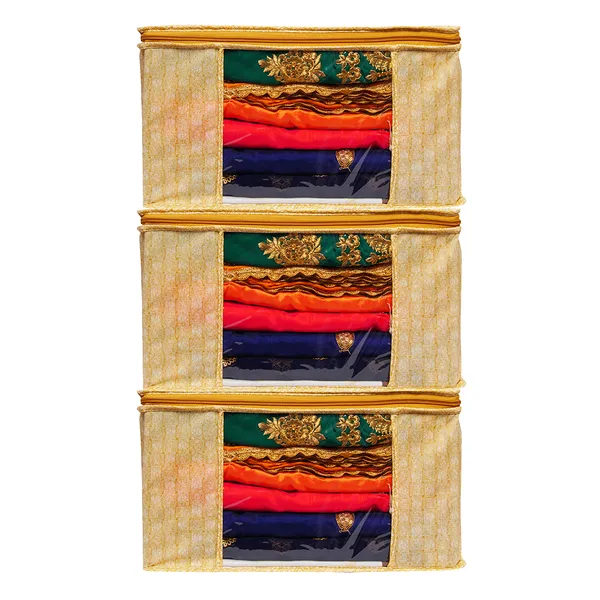 Foldable_Clothes_Storage_Bag_With_Zipper_&_Transparent_Window_|_Large_Capacity_Blanket_Organizer_|_Dustproof_Wardrobe_Storage_Box_For_Clothes,_Sarees_&_Bedding_(Pack_Of_3)
