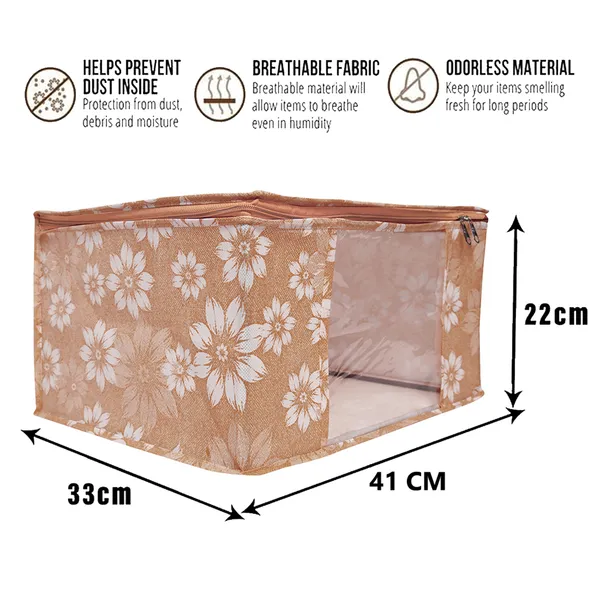 Multipurpose_Foldable_Saree_&_Clothes_Storage_Organizer_With_Front_Window_|_Floral_Print_Saree_Cover_Storage_Box_For_Clothes_With_Premium_Quality_Non_Woven_Combo_Offer_Saree_Organizer_For_Wardrobe/Organizers_For_Clothes/Saree_Cover_|_Floral_Print_Print_Saree_Cover_Set_|_Saree_Bags_Saree_Covers_For_Storage,_Wardrobe_Organiser_|_Foldable_Saree_Clothes_Storage_Bag_Wardrobe_(Pack_Of_3)