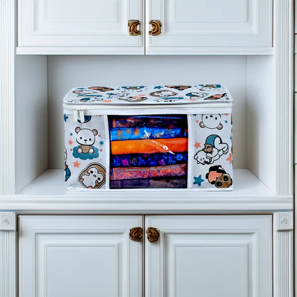 Multipurpose_Foldable_Clothes_Storage_Organizer_With_Front_Window_|_Cartoon_Print_Garment,_Blanket_&_Saree_Storage_Bag_For_Wardrobe_|_Saree_Cover_Storage_Box_For_Clothes_With_Premium_Quality_Non_Woven_Combo_Offer_Saree_Organizer_For_Wardrobe/Organizers_For_Clothes/Saree_Cover_|_(Pack_Of_12)