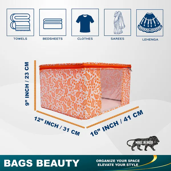 Paisley_Printed_Foldable_Storage_Bag_With_Zipper_Window_|_Large_Clothes_&_Blanket_Organizer_For_Wardrobe_(Pack_Of_12)