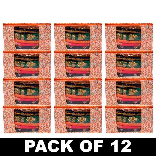 Paisley_Printed_Foldable_Storage_Bag_With_Zipper_Window_|_Large_Clothes_&_Blanket_Organizer_For_Wardrobe_(Pack_Of_12)