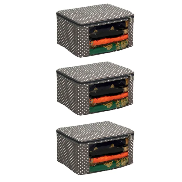 Multipurpose_Saree_Storage_Organizer_With_Transparent_Window_|_Laminated_Canvas_Printed_Fabric_Garment_Packing_Cover_|_Heavy_Zip_Storage_Bag_(Grey_Print)