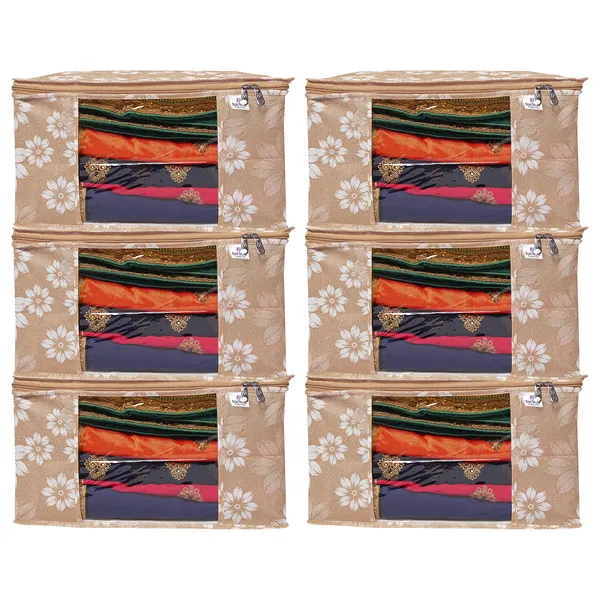 Multipurpose_Foldable_Saree_&_Clothes_Storage_Organizer_With_Front_Window_|_Floral_Print_Saree_Cover_Storage_Box_For_Clothes_With_Premium_Quality_Non_Woven_Combo_Offer_Saree_Organizer_For_Wardrobe/Organizers_For_Clothes/Saree_Cover_|_Floral_Print_Print_Saree_Cover_Set_|_Saree_Bags_Saree_Covers_For_Storage,_Wardrobe_Organiser_|_Foldable_Saree_Clothes_Storage_Bag_Wardrobe_(Pack_Of_12)