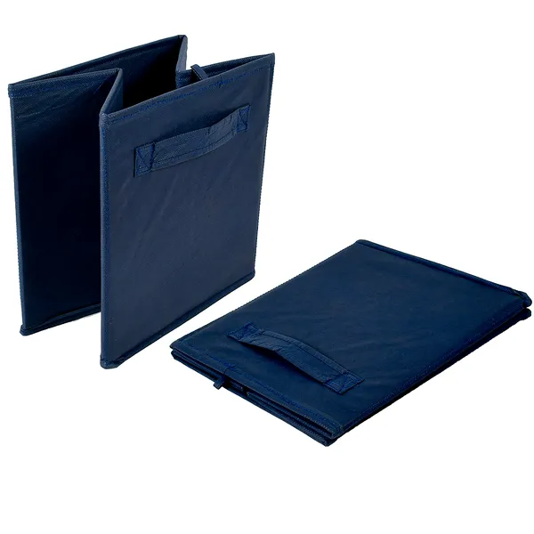 Multipurpose_Wardrobe_Storage_Box_With_Heavy_Handles_|_20L_Clothes_Organizer_For_Garments,_Kurtis_&_Dresses_|_Foldable_Non-Woven_Hardboard_Storage_Bin_(Navy_Blue)