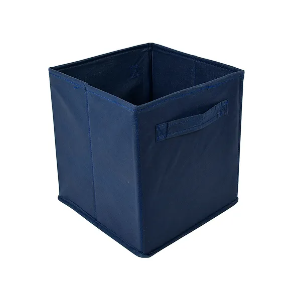 Multipurpose_Wardrobe_Storage_Box_With_Heavy_Handles_|_20L_Clothes_Organizer_For_Garments,_Kurtis_&_Dresses_|_Foldable_Non-Woven_Hardboard_Storage_Bin_(Navy_Blue)