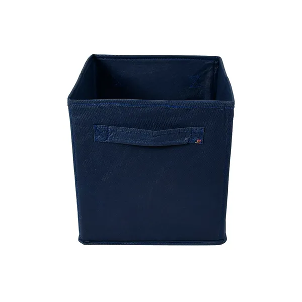 Multipurpose_Wardrobe_Storage_Box_With_Heavy_Handles_|_20L_Clothes_Organizer_For_Garments,_Kurtis_&_Dresses_|_Foldable_Non-Woven_Hardboard_Storage_Bin_(Navy_Blue)