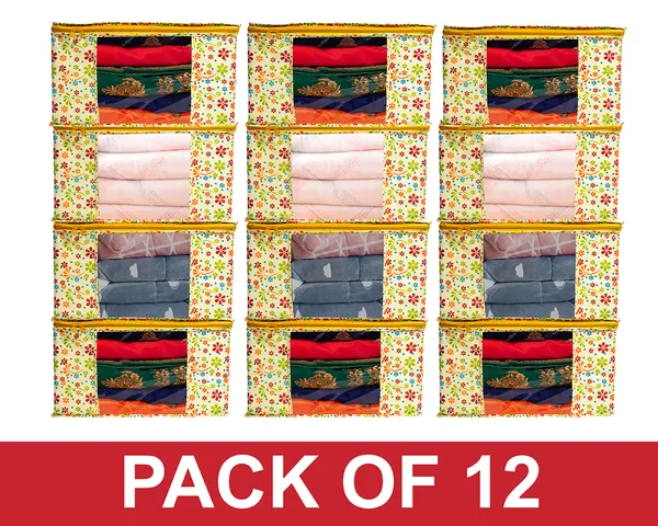 Large_Foldable_Clothes_&_Saree_Storage_Bag_With_Zipper_&_Transparent_Window_|_Multicolor_Floral_Wardrobe_Organizer_For_Blanket,_Quilt_&_Garment_Storage_|_Saree_Cover_Storage_Box_For_Clothes_With_Premium_Quality_Non_Woven_Combo_Offer_Saree_Organizer_For_Wardrobe/Organizers_For_Clothes/Saree_Cover_|_Foldable_Saree_Clothes_Storage_Bag_Wardrobe_(Pack_Of_3)