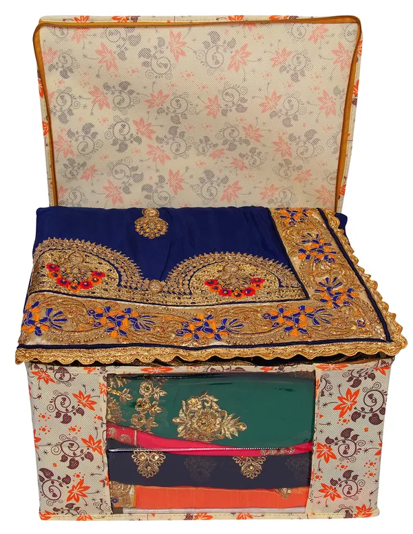 Multicolor_Printed_Foldable_Storage_Bag_With_Zipper_Window_|_Large_Clothes_&_Blanket_Organizer_For_Wardrobe_|_Saree_Cover_Storage_Box_For_Clothes_With_Premium_Quality_Non_Woven_Combo_Offer_Saree_Organizer_For_Wardrobe/Organizers_For_Clothes/Saree_Cover_(Pack_Of_12)