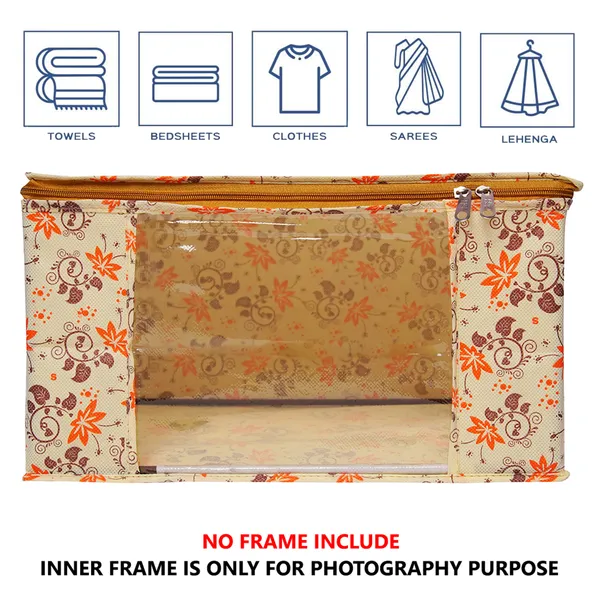 Multicolor_Printed_Foldable_Storage_Bag_With_Zipper_Window_|_Large_Clothes_&_Blanket_Organizer_For_Wardrobe_|_Saree_Cover_Storage_Box_For_Clothes_With_Premium_Quality_Non_Woven_Combo_Offer_Saree_Organizer_For_Wardrobe/Organizers_For_Clothes/Saree_Cover_(Pack_Of_12)