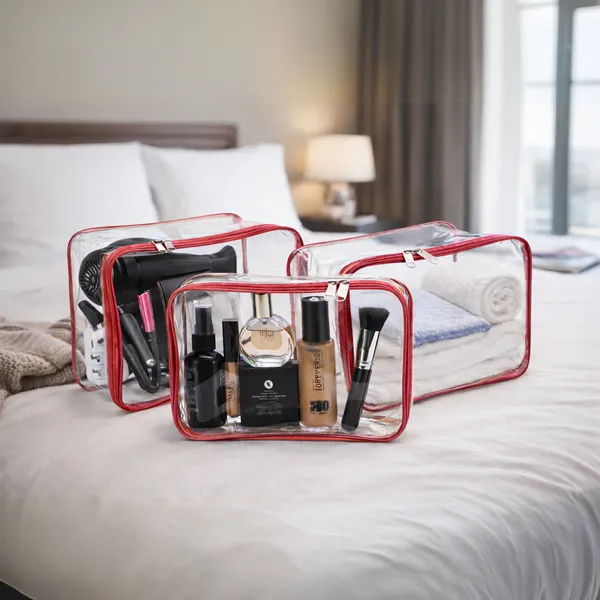 Multipurpose_Transparent_Travel_Toiletry_Bag_|_Makeup_Organizer_Cosmetic_Storage_Pouch_|_Clear_Pvc_Vanity_Travel_Bag_For_Women_(Red)