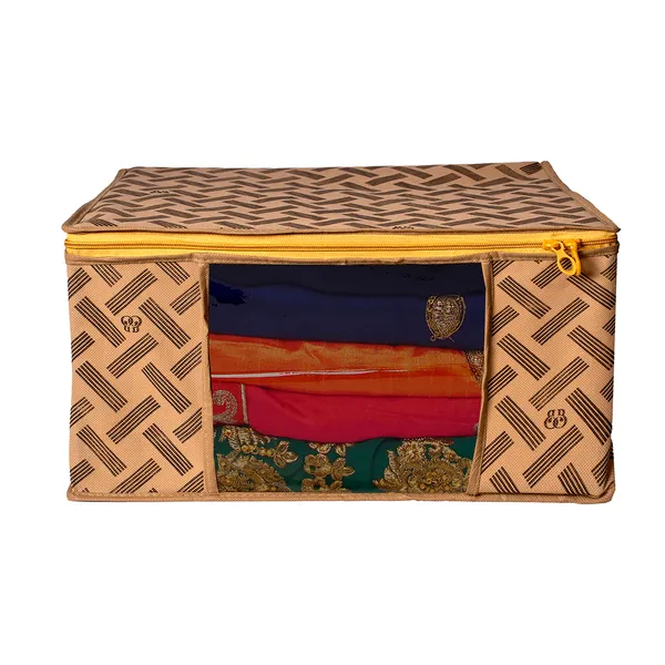 Saree_Cover_Storage_Box_For_Clothes_With_Premium_Quality_Non_Woven_Combo_Offer_Saree_Organizer_For_Wardrobe/Organizers_For_Clothes/Saree_Cover_|_Heavy_Duty_Foldable_Storage_Bag_|_Clothes,_Quilt_&_Blanket_Organizer_With_Transparent_Window_For_Wardrobe_|_Foldable_Saree_Clothes_Storage_Bag_Wardrobe_(Pack_Of_3)