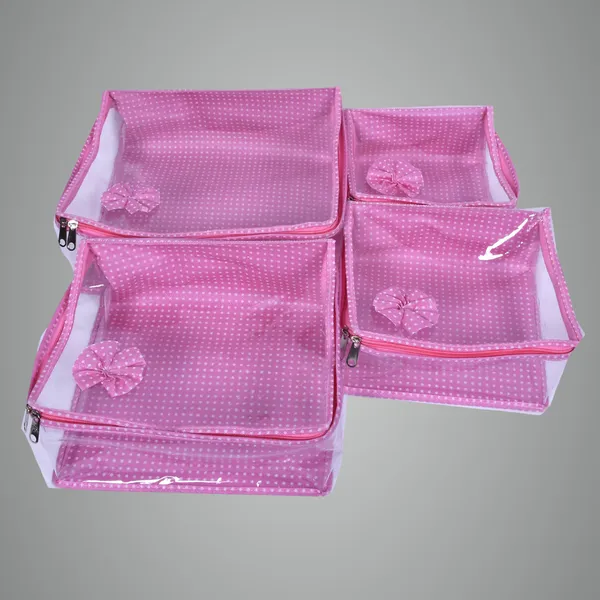 Set_Of_4_Multipurpose_Transparent_Travel_Pouches_|_Makeup_Cosmetic_Organizer_|_Toiletry_Storage_Bag_For_Women_(Pink)