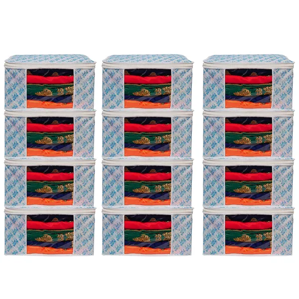 Saree_Cover_Storage_Box_For_Clothes_With_Premium_Quality_Non_Woven_Combo_Offer_Saree_Organizer_For_Wardrobe/Organizers_For_Clothes/Saree_Cover_|_Foldable_Royal_Print_Saree_Cover_Set_|_Saree_Bags_Saree_Covers_For_Storage,_Wardrobe_Organiser_|_Foldable_Saree_Clothes_Storage_Bag_Wardrobe_(Pack_Of_12)