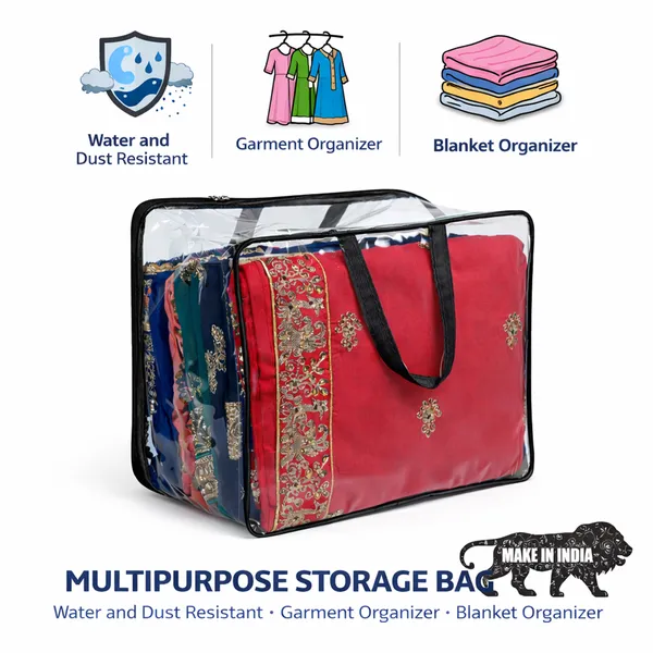 Multipurpose_Multi_Saree_Storage_Bag_With_Transparent_Window_|_Large_Blanket_&_Clothes_Packing_Organizer_(Black)