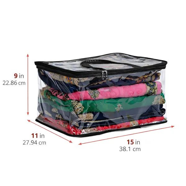 Multipurpose_Multi_Saree_Storage_Bag_With_Transparent_Window_|_Large_Blanket_&_Clothes_Packing_Organizer_(Black)