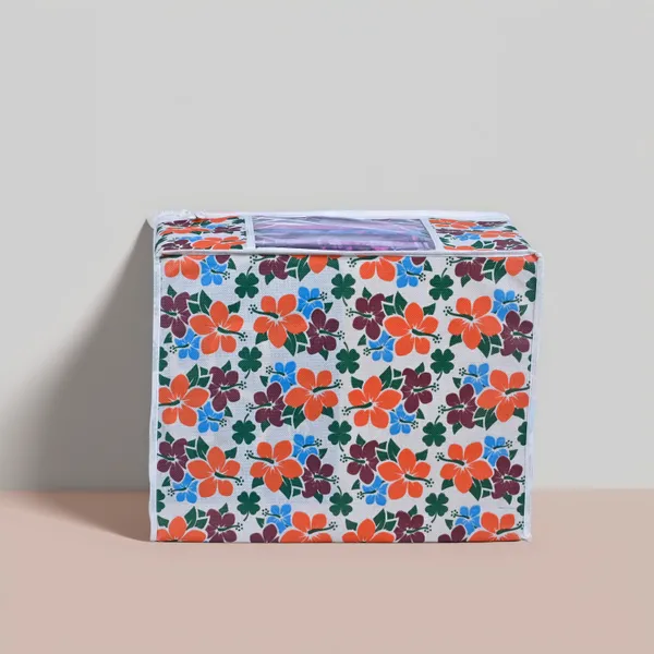 Premium_Floral_Printed_Clothes_Storage_Bag_With_Clear_Window_&_Zipper_|_Foldable_Wardrobe_Organizer_For_Saree,_Blanket_&_Bedding_|_Saree_Cover_Storage_Box_For_Clothes_With_Premium_Quality_Non_Woven_Combo_Offer_Saree_Organizer_For_Wardrobe/Organizers_For_Clothes/Saree_Cover_(Pack_Of_6)