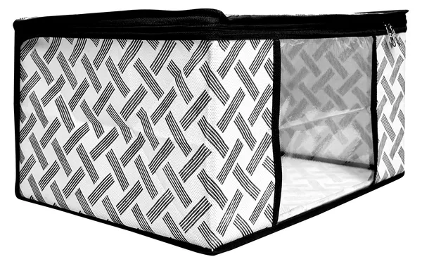 Multipurpose_Foldable_Storage_Bag_With_Zipper_Window_|_Large_Clothes_&_Blanket_Organizer_For_Wardrobe_(Pack_Of_6)