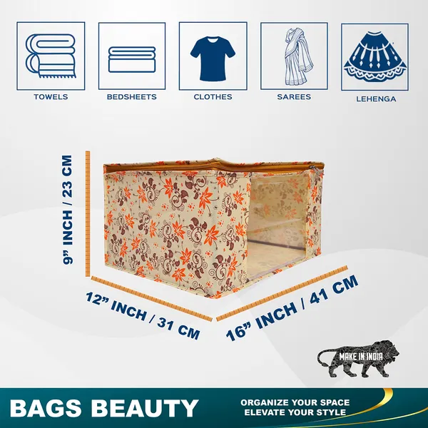 Multicolor_Printed_Foldable_Storage_Bag_With_Zipper_Window_|_Large_Clothes_&_Blanket_Organizer_For_Wardrobe_|_Saree_Cover_Storage_Box_For_Clothes_With_Premium_Quality_Non_Woven_Combo_Offer_Saree_Organizer_For_Wardrobe/Organizers_For_Clothes/Saree_Cover_(Pack_Of_6)