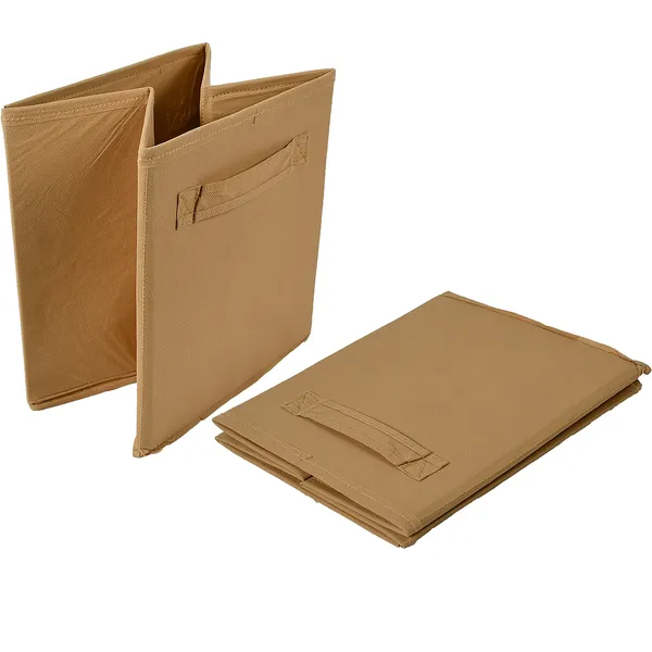 Multipurpose_Clothes_Storage_Box_For_Wardrobe_|_20L_Foldable_Garment_Organizer_With_Heavy_Handles_|_Non-Woven_Hardboard_Storage_Bin_(Beige)