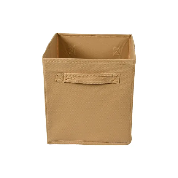 Multipurpose_Clothes_Storage_Box_For_Wardrobe_|_20L_Foldable_Garment_Organizer_With_Heavy_Handles_|_Non-Woven_Hardboard_Storage_Bin_(Beige)