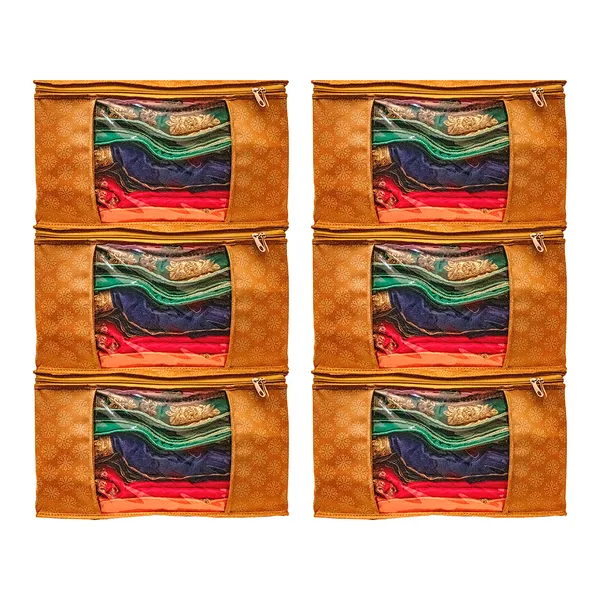 Premium_Printed_Clothes_Storage_Bag_With_Clear_Window_&_Zipper_|_Foldable_Wardrobe_Organizer_For_Saree,_Blanket_&_Bedding_|_Saree_Cover_Storage_Box_For_Clothes_With_Premium_Quality_Non_Woven_Combo_Offer_Saree_Organizer_For_Wardrobe/Organizers_For_Clothes/Saree_Cover_(Pack_Of_6)