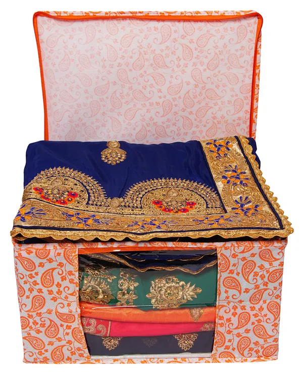 Paisley_Printed_Foldable_Storage_Bag_With_Zipper_Window_|_Large_Clothes_&_Blanket_Organizer_For_Wardrobe_(Pack_Of_6)