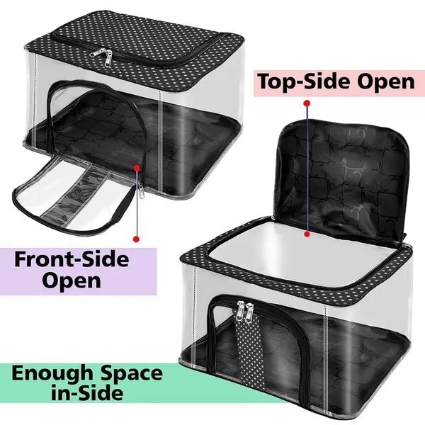 Multipurpose_Transparent_Clothes_Storage_Bag_With_Front_&_Top_Zipper_|_Wardrobe_Organizer_For_Saree,_Garments_&_Bedsheets_|_Foldable_Storage_Box_(Brown)