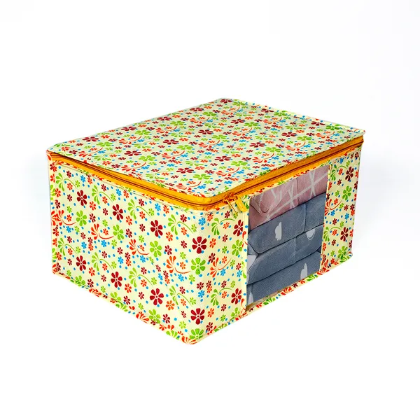 Large_Foldable_Clothes_&_Saree_Storage_Bag_With_Zipper_&_Transparent_Window_|_Multicolor_Floral_Wardrobe_Organizer_For_Blanket,_Quilt_&_Garment_Storage_|_Saree_Cover_Storage_Box_For_Clothes_With_Premium_Quality_Non_Woven_Combo_Offer_Saree_Organizer_For_Wardrobe/Organizers_For_Clothes/Saree_Cover_|_Foldable_Saree_Clothes_Storage_Bag_Wardrobe_(Pack_Of_6)