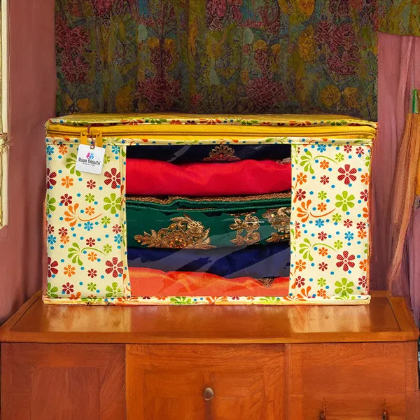 Large_Foldable_Clothes_&_Saree_Storage_Bag_With_Zipper_&_Transparent_Window_|_Multicolor_Floral_Wardrobe_Organizer_For_Blanket,_Quilt_&_Garment_Storage_|_Saree_Cover_Storage_Box_For_Clothes_With_Premium_Quality_Non_Woven_Combo_Offer_Saree_Organizer_For_Wardrobe/Organizers_For_Clothes/Saree_Cover_|_Foldable_Saree_Clothes_Storage_Bag_Wardrobe_(Pack_Of_6)