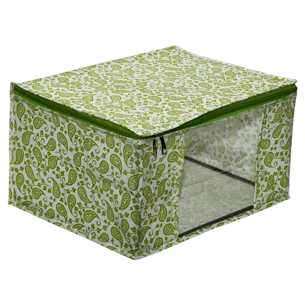 Premium_Paisley_Clothes_Storage_Bag_With_Clear_Window_&_Zipper_|_Foldable_Wardrobe_Organizer_For_Saree,_Blanket_&_Bedding_(Pack_Of_3)