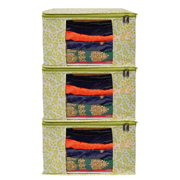 Premium_Paisley_Clothes_Storage_Bag_With_Clear_Window_&_Zipper_|_Foldable_Wardrobe_Organizer_For_Saree,_Blanket_&_Bedding_(Pack_Of_3)