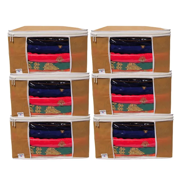 Saree_Cover_Storage_Box_For_Multipurpose_Foldable_Clothes_Storage_Organizer_With_Front_Window_|_Solid_Color_Saree,_Blanket_&_Garment_Storage_Bag_For_Wardrobe_|_Saree_Bags_Saree_Covers_For_Storage,_Wardrobe_Organiser_|_Foldable_Saree_Clothes_Storage_Bag_Wardrobe_(Pack_Of_6)