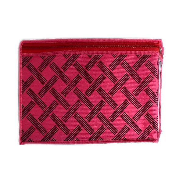 Saree_Cover_Storage_Box_For_Clothes_With_Premium_Quality_Non_Woven_Combo_Offer_Saree_Organizer_For_Large_Foldable_Clothes_Storage_Bag_With_Zipper_&_Transparent_Window_|_Red_Geometric_Print_Wardrobe_Organizer_For_Saree,_Blanket_&_Quilt_Storage_(Pack_Of_3)