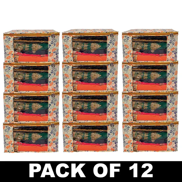 Multipurpose_Foldable_Clothes_Storage_Organizer_With_Front_Window_|_Multicolor_Printed_Saree,_Blanket_&_Garment_Storage_Bag_For_Wardrobe_|_Saree_Cover_Storage_Box_For_Clothes_With_Premium_Quality_Non_Woven_Combo_Offer_Saree_Organizer_For_Wardrobe/Organizers_For_Clothes/Saree_Cover_|_Saree_Bags_Saree_Covers_For_Storage,_Wardrobe_Organiser_|_Foldable_Saree_Clothes_Storage_Bag_Wardrobe_(Pack_Of_12)