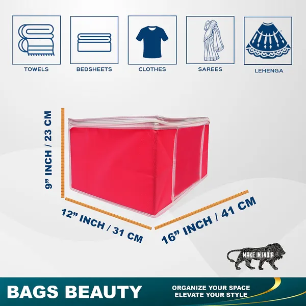Premium_Clothes_Storage_Bag_With_Clear_Window_&_Zipper_|_Foldable_Wardrobe_Organizer_For_Saree,_Blanket_&_Bedding_(Pack_Of_6)