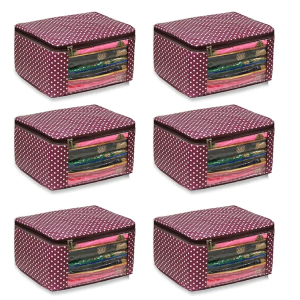 Designer_Saree_Garment_Packing_Cover_With_Front_Transparent_Window_|_Laminated_Canvas_Printed_Fabric_Storage_Organizer_|_Heavy_Zip_Bag_(Purple_Print)