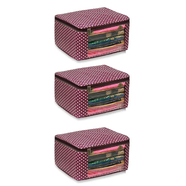 Designer_Saree_Garment_Packing_Cover_With_Front_Transparent_Window_|_Laminated_Canvas_Printed_Fabric_Storage_Organizer_|_Heavy_Zip_Bag_(Purple_Print)