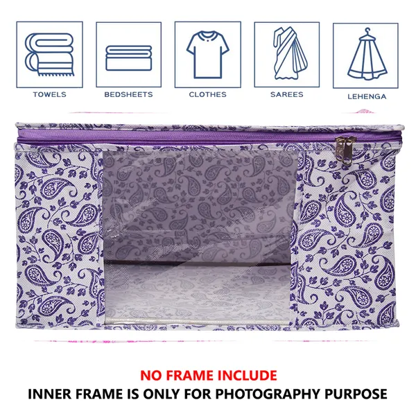 Multipurpose_Foldable_Clothes_Storage_Organizer_With_Front_Window_|_Paisley_Print_Saree,_Blanket_&_Garment_Storage_Bag_For_Wardrobe_(Pack_Of_6)