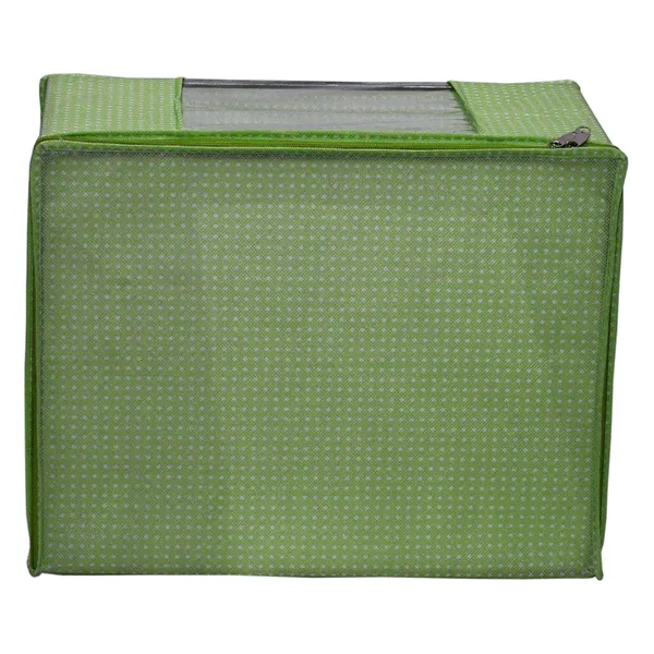Green_Polka_Dot_Foldable_Storage_Bag_With_Zipper_Window_|_Large_Clothes_&_Blanket_Organizer_For_Wardrobe_Saree_Cover_Storage_Box_For_Clothes_With_Premium_Quality_Non_Woven_Combo_Offer_Saree_Organizer_For_Wardrobe/Organizers_For_Clothes/Saree_Cover_|_|_Saree_Bags_Saree_Covers_For_Storage,_Wardrobe_Organiser_|_Foldable_Saree_Clothes_Storage_Bag_Wardrobe_(Pack_Of_3)