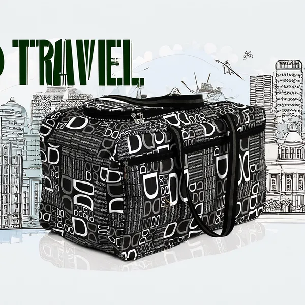 Black_Printed_Designer_Travel_Bag_For_Men_&_Women_|_Large_Capacity_Waterproof_Duffel_Bag_|_Multipurpose_Clothes_Storage_Travel_Organizer