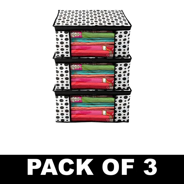 Large_Foldable_Clothes_Storage_Organizer_Bag_With_Zipper_&_Front_Window_|_Dustproof_Blanket,_Saree_&_Quilt_Storage_Box_For_Wardrobe_(Pack_Of_3)