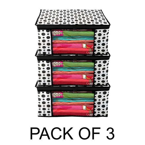 Large_Foldable_Clothes_Storage_Organizer_Bag_With_Zipper_&_Front_Window_|_Dustproof_Blanket,_Saree_&_Quilt_Storage_Box_For_Wardrobe_(Pack_Of_3)