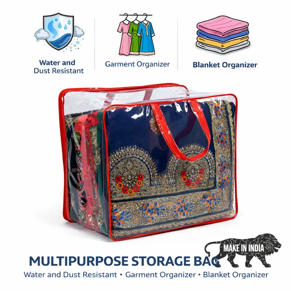 Multipurpose_Saree_&_Blanket_Packing_Storage_Bag_|_Large_Clothes_Organizer_With_Zipper_(Red_Handle)