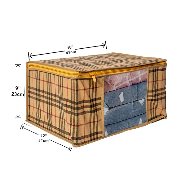 Large_Foldable_Clothes_Storage_Bag_With_Zipper_&_Transparent_Window_|_Checkered_Wardrobe_Organizer_For_Blanket,_Quilt_&_Garment_Storage_|_Saree_Cover_Storage_Box_For_Clothes_With_Premium_Quality_Non_Woven_Combo_Offer_Saree_Organizer_For_Wardrobe/Organizers_For_Clothes/Saree_Cover_(Pack_Of_12)