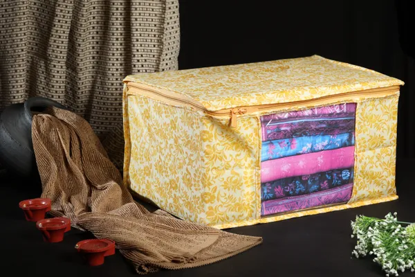 Large_Foldable_Clothes_Storage_Bag_With_Zipper_&_Transparent_Window_|_Orange_Floral_Wardrobe_Organizer_For_Saree,_Blanket_&_Quilt_Storage_|_Saree_Cover_Storage_Box_For_Clothes_With_Premium_Quality_Non_Woven_Combo_Offer_Saree_Organizer_For_Wardrobe/Organizers_For_Clothes/Saree_Cover_|_Foldable_Saree_Clothes_Storage_Bag_Wardrobe_(Pack_Of_3)